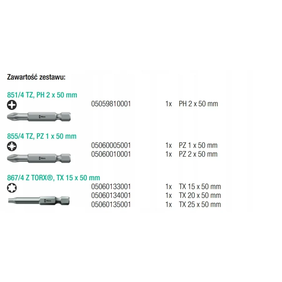 ZESTAW BIT-CHECK 6 UNIVERSAL 2, 6CZ. - 05056473001.