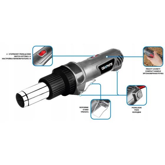 OPALARKA 2000W, ZAKRES TEMP. DO 550OC,2 BIEGI, UCHW.PROSTY - 59G523.