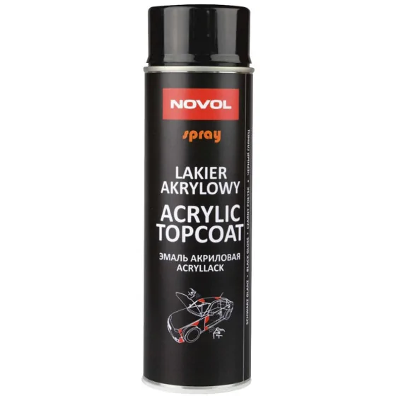 SPRAY ACRYL TOPCOAT CZARNY POŁYSK 500 ML 