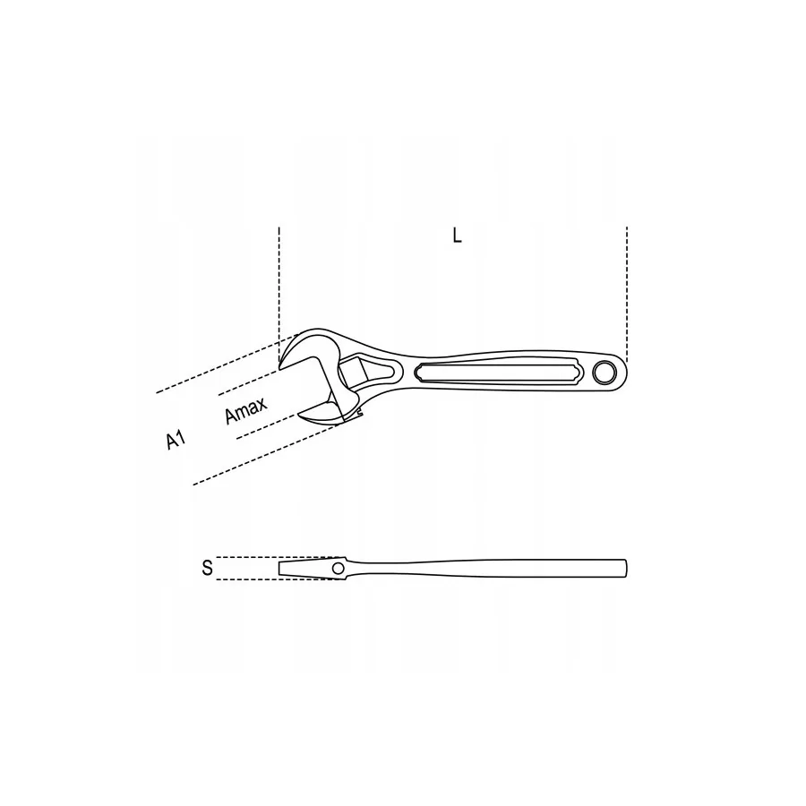 KLUCZ PŁASKI NASTAWNY ZE SKALĄ 150MM - BE111E/150.