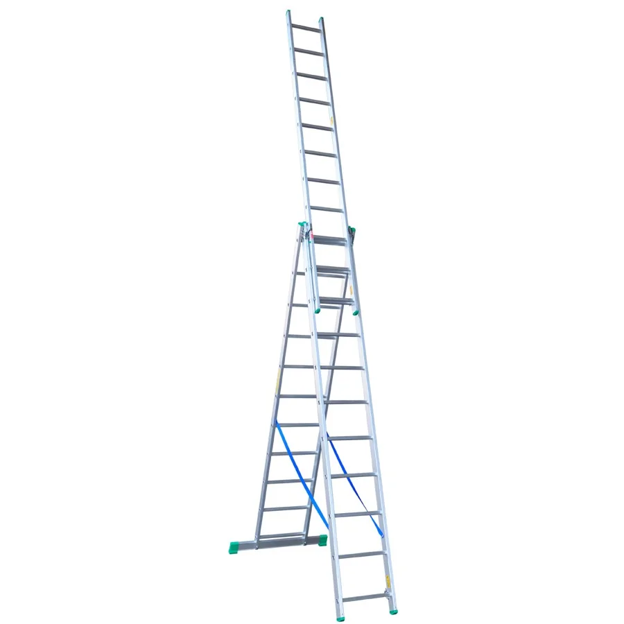 DRABINA ALUMINIOWA 3-ELEMENTOWA 760CM 11+11+11 SZCZEBLI - 4211.