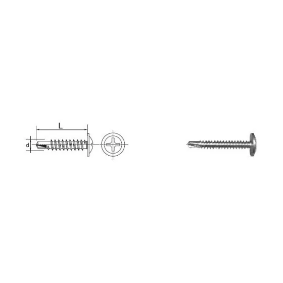 WKRĘT SAMOWIERTNY MONTAŻOWY 4.2*13MM RAL 7024 