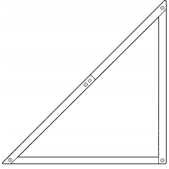 KĄTOWNIK SKŁADANY 1220*1220MM, 45 STOPNI [K] - 1-45-013.
