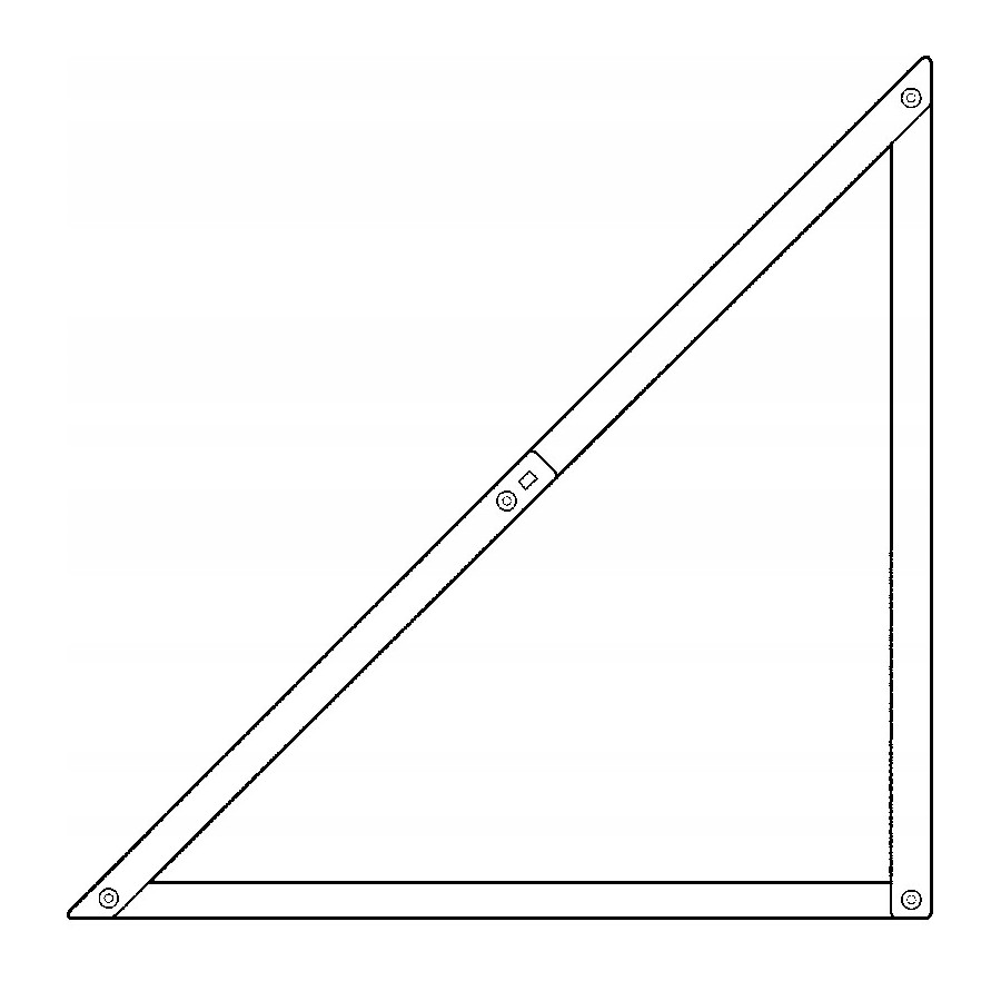 KĄTOWNIK SKŁADANY 1220*1220MM, 45 STOPNI [K] - 1-45-013.