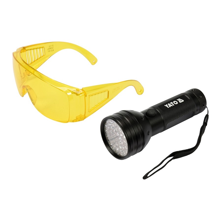 ZESTAW LATARKA UV 51 LED I OKULARY - YT-08581.