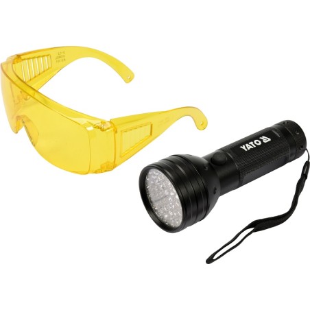 ZESTAW LATARKA UV 51 LED I OKULARY - YT-08581.