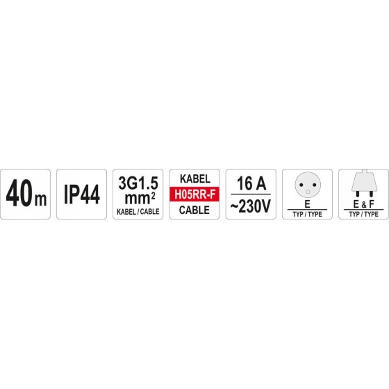 PRZEDŁUŻACZ BĘBNOWY 40M - YT-81054.