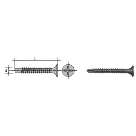 WKRĘT SAMOWIERTNY Z ŁBEM KIELICHOWYM FOSFATYZOWANY 3.5*45MM 