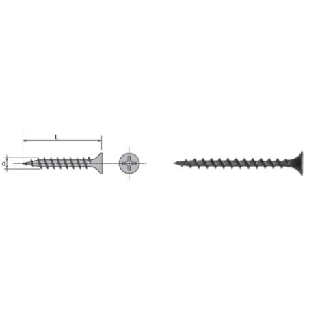 WKRĘT GIPS DREWNO FOSFATYZOWANY 3.5*45MM 