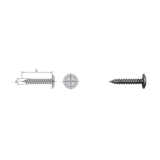 WKRĘT Z ŁBEM PODKŁADKOWYM FOSFATYZOWANY 4.2*32MM 