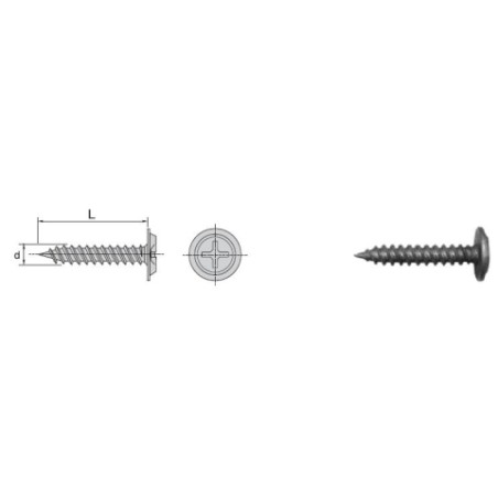 WKRĘT Z ŁBEM PODKŁADKOWYM FOSFATYZOWANY 4.2*13MM 