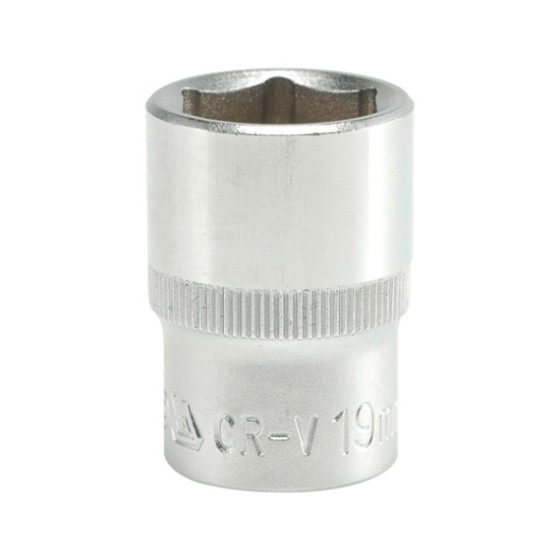 NASADKA KRÓTKA 6-KĄTNA CHROMOWANA 1/2'' 19MM 