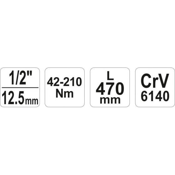 KLUCZ DYNAMOMETRYCZNY 1/2'' 42-210NM 