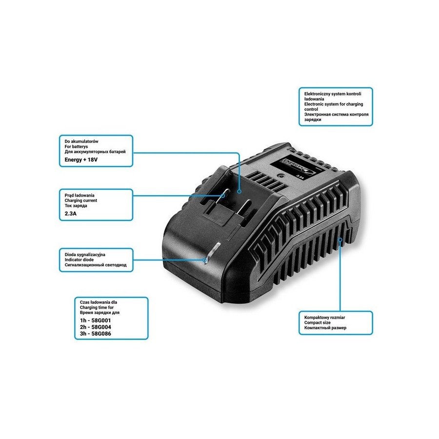 ŁADOWARKA DO AKUMULATORÓW ENERGY+ - 58G002.