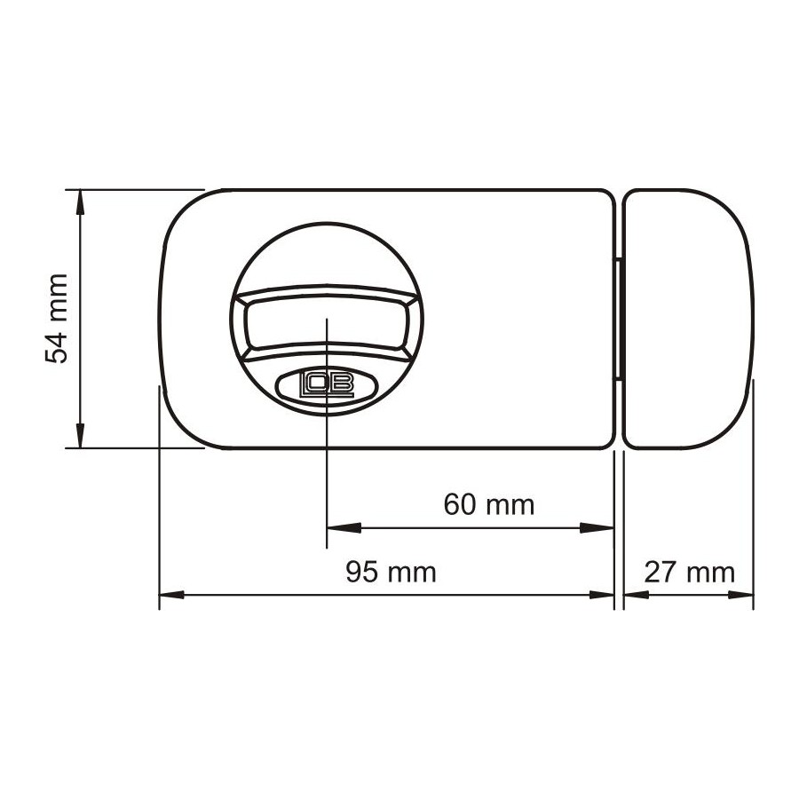 ZAMEK NAWIERZCHNIOWY 3 KLUCZE TB61 60MM GRAFITOWY 