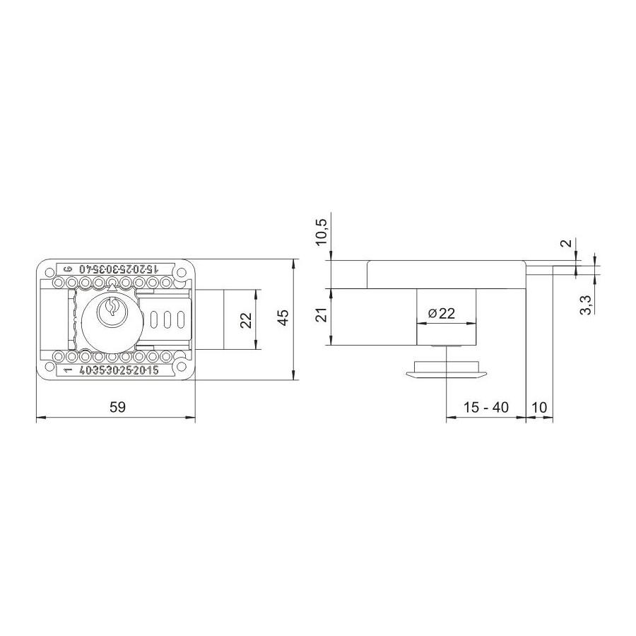 ZAMEK MEBLOWY NIKIEL ZMB-3 