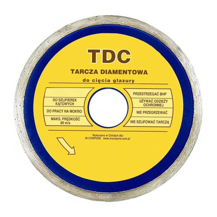 TARCZA DIAMENTOWA GŁADKA DO GLAZURY TDC 110MM 