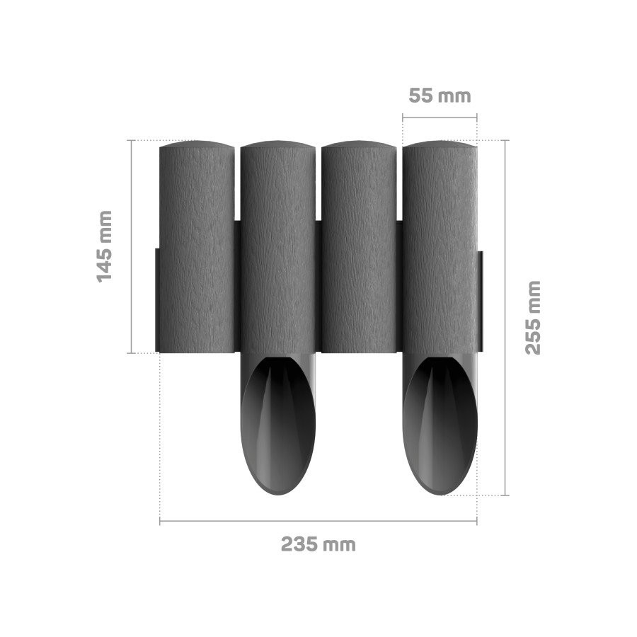 PALISADA OGRODOWA STANDARD14,5CM*2,3MB GRAFITOWA 