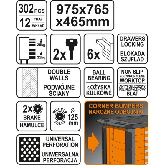 SZAFKA SERWISOWA Z NARZĘDZIAMI 302CZ 