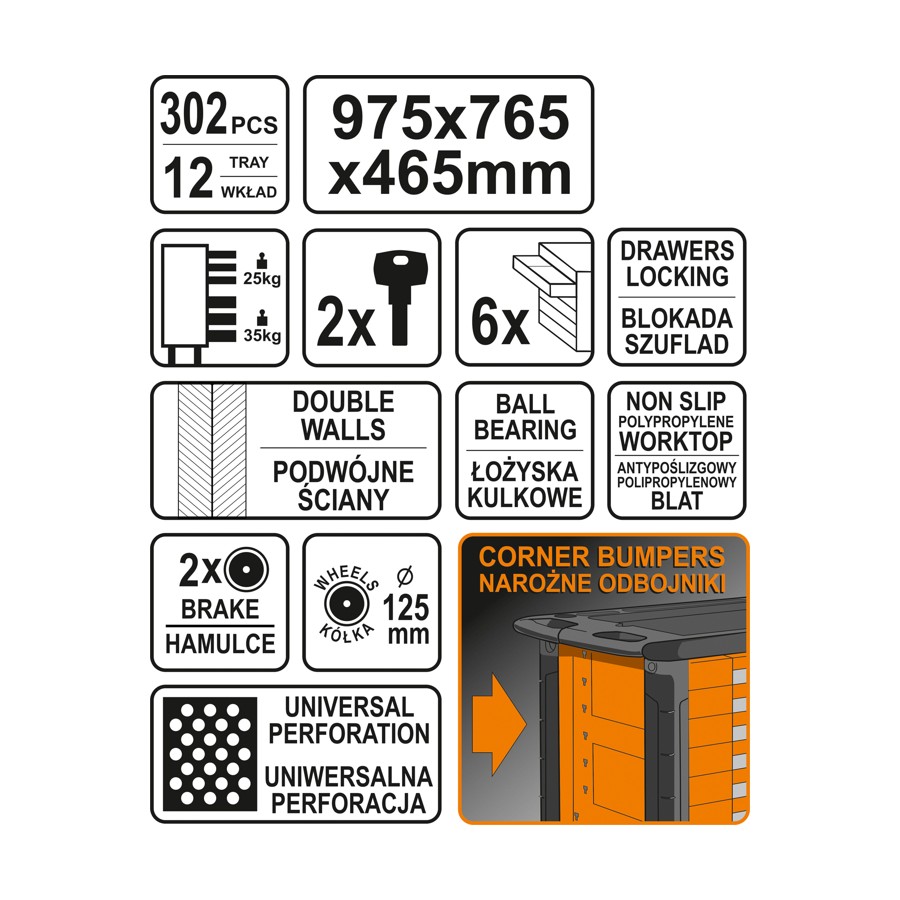 SZAFKA SERWISOWA Z NARZĘDZIAMI 302CZ 