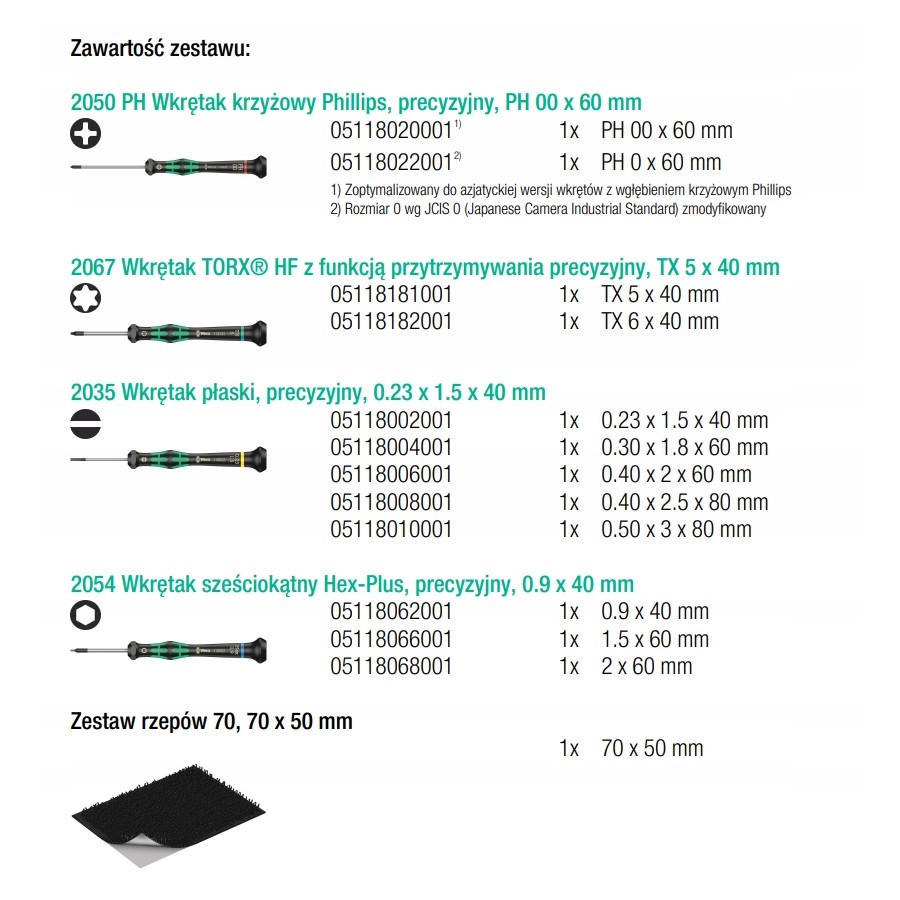 ZESTAW WKRĘTAKÓW PRECYZYJNYCH NASADOWYCH 12 SZTUK - 05073675001.