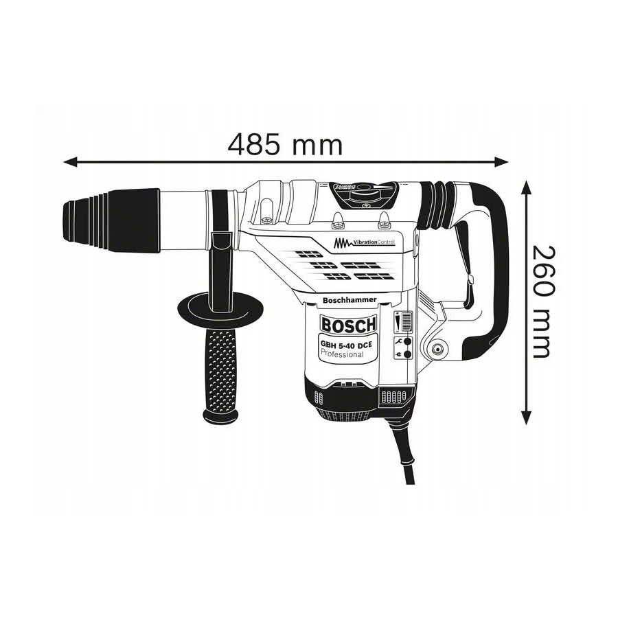 MŁOT UDAROWY OBROTOWY SDS-MAX GBH 5-40DCE 1150W - 0611264000.