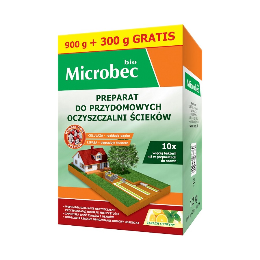 AKTYWATOR DO OCZYSZCZALNI - MICROBEC BIO 900G+300GRATIS 