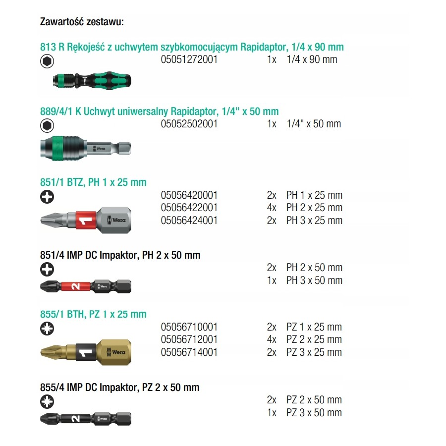 ZESTAW BITÓW 52 CZĘŚCI - 05057460001.