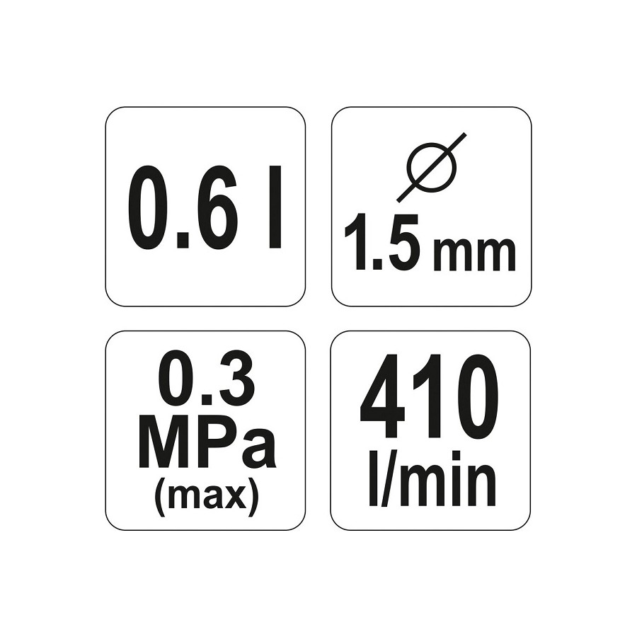 PISTOLET LAKIERNICZY HVLP 0.6L 1.5MM - YT-2341.