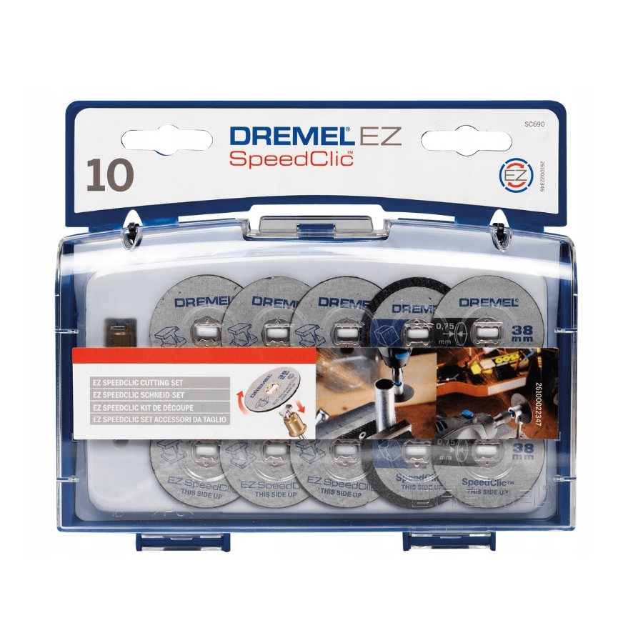 ZESTAW DO DREMEL SC690 TARCZE 10 SZT. + TRZPIEŃ - 2615S690JA.