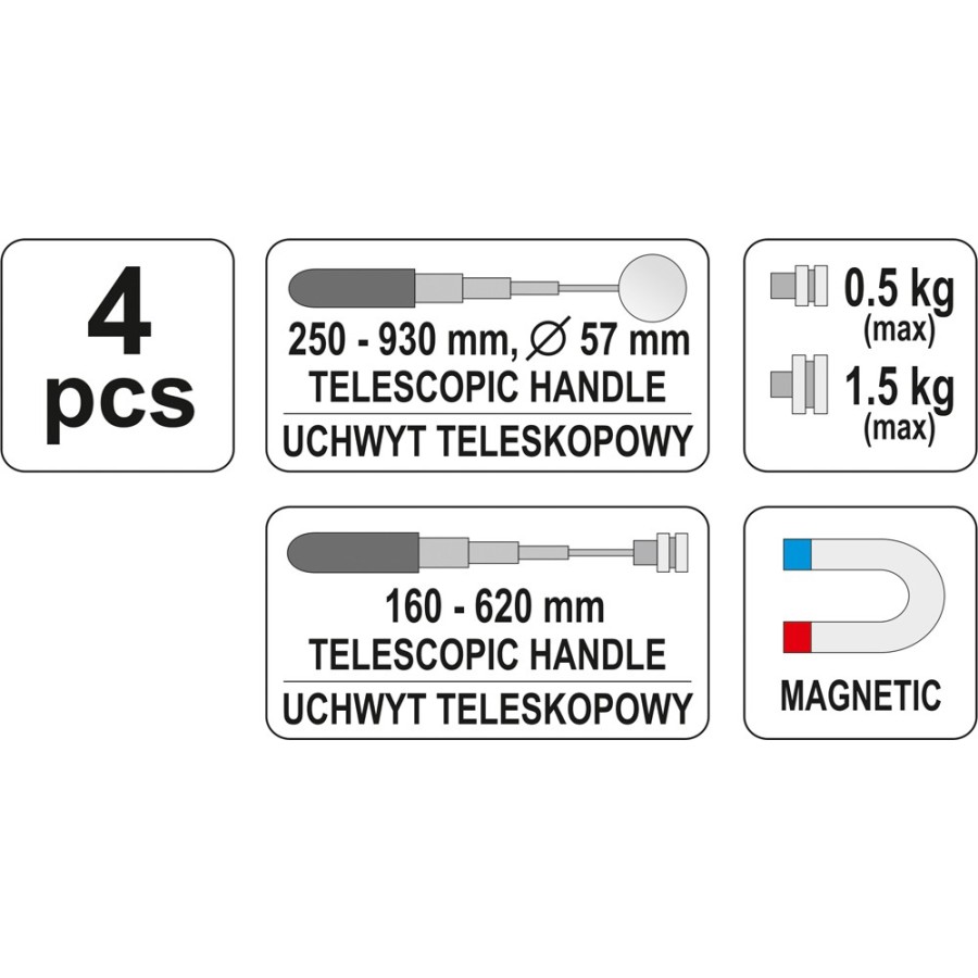 ZESTAW INSPEKCYJNY LUSTERKO + CHWYTAK 