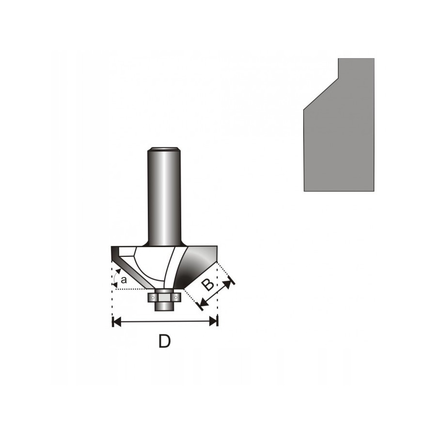 FREZ FAZUJĄCY 45 STOPNI Z ŁOŻYSKIEM T8 D35.5 H15.9MM A45 - 07F102B.