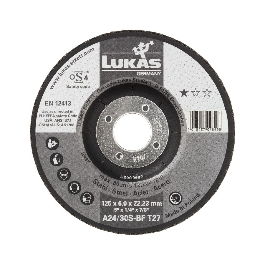 TARCZA WYPUKŁA T27 125*6.0*22 A24/30S-BF PREMIUMFLEX 