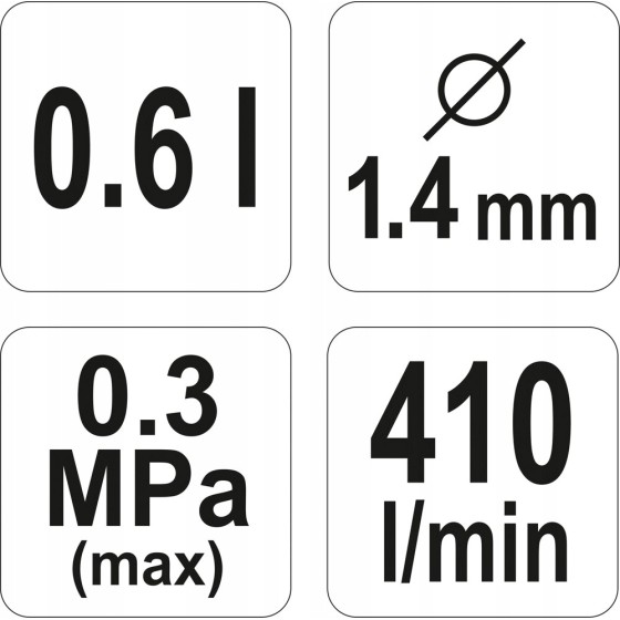 PISTOLET LAKIERNICZY HVLP 0.6L 1.4MM - YT-2340.