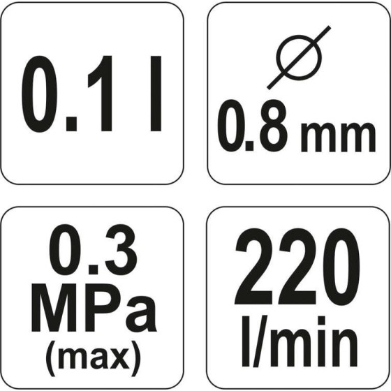 PISTOLET LAKIERNICZY HVLP 0.1L 0.8MM - YT-2357.