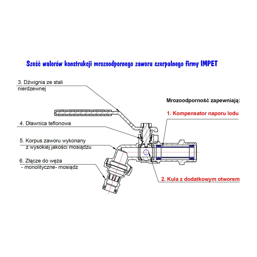 KRAN MROZOODPORNY 1/2''*3/4'' 