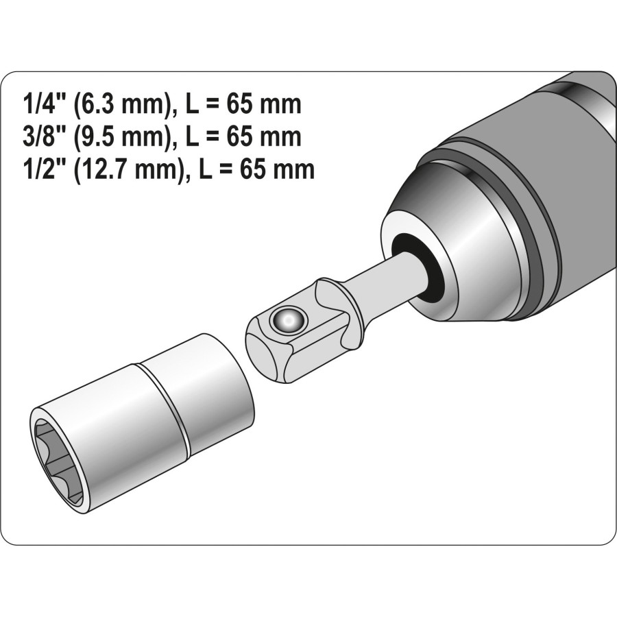 ADAPTER SDS PLUS DO NASADEK 1/4'', 3/8'', 1/2'' - YT-04686.