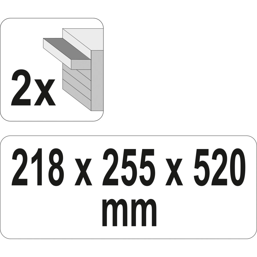 SKRZYNKA NARZĘDZIOWA 2 SZUFLADY - YT-08872.