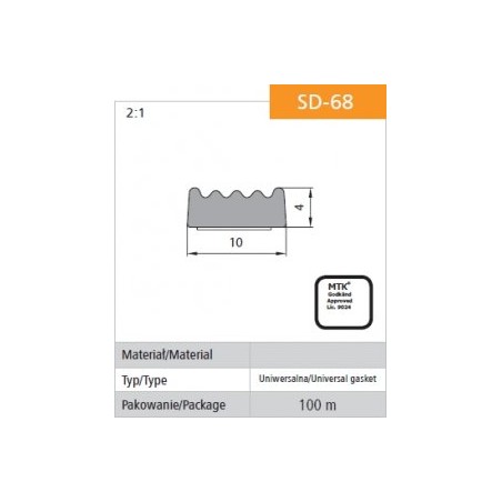 USZCZELKA SAMOPRZYLEPNA CZARNA D-68/4-0 10*4MM MB 