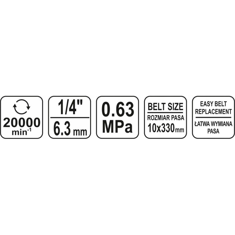 SZLIFIERKA TAŚMOWA PNEUMATYCZNA 10*330MM - YT-09741.