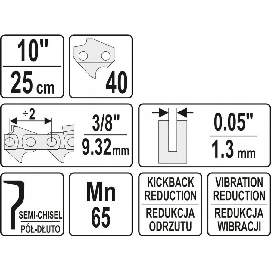 ŁAŃCUCH TNĄCY DO PILARKI 10'' 3.8'' - YT-84948.