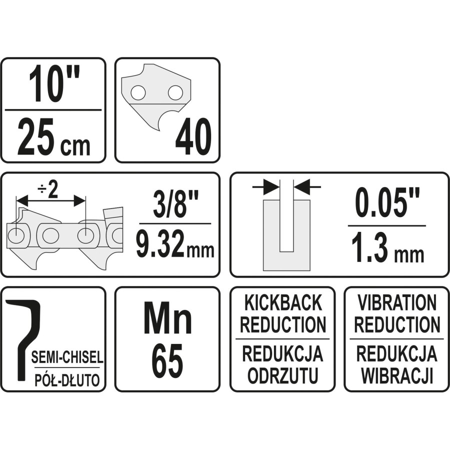 ŁAŃCUCH TNĄCY DO PILARKI 10'' 3.8'' - YT-84948.