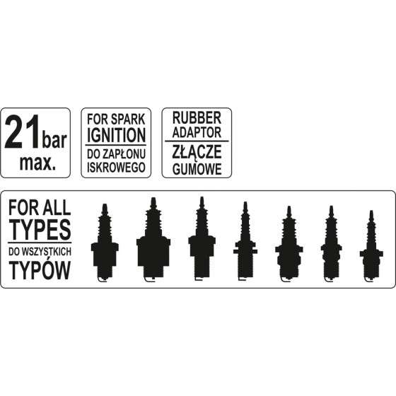 MIERNIK CIŚNIENIA SPRĘŻANIA ADAPTER STOŻEK - YT-7300.