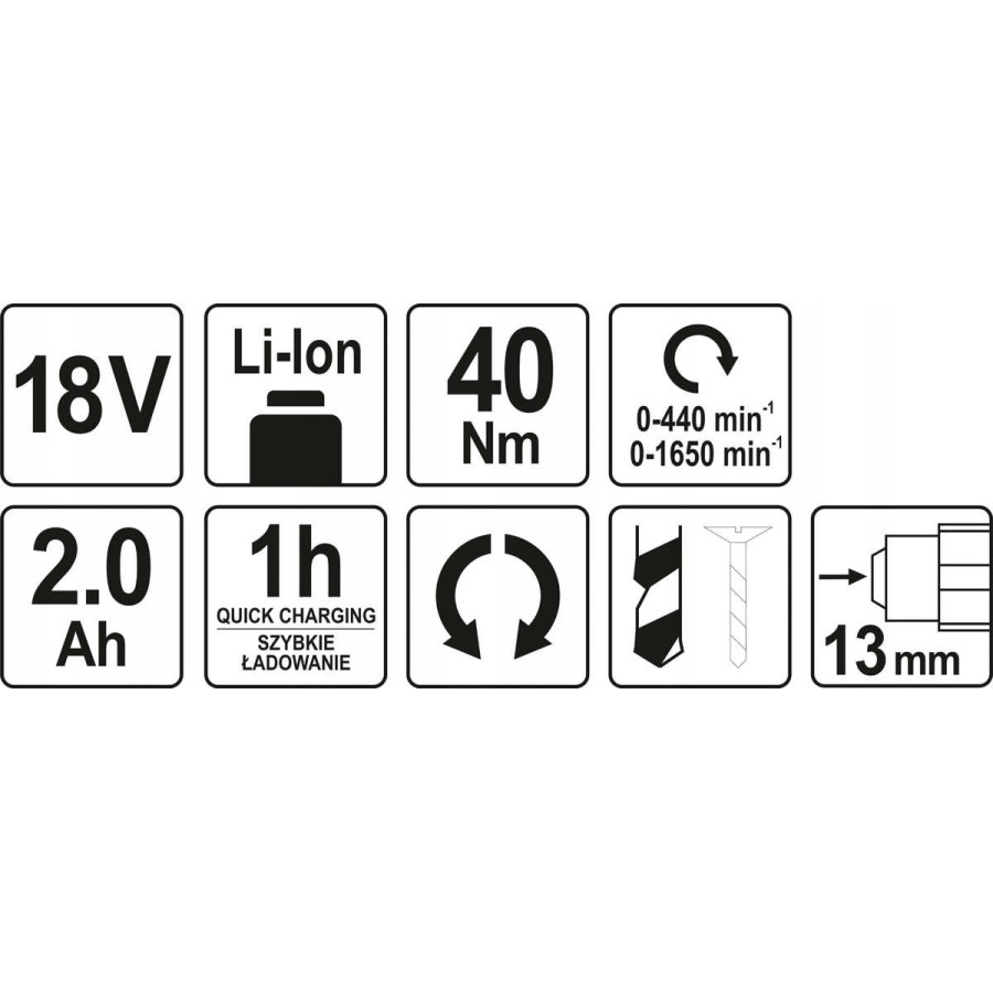 WIERTARKO-WKRĘTARKA 18V - YT-82782.