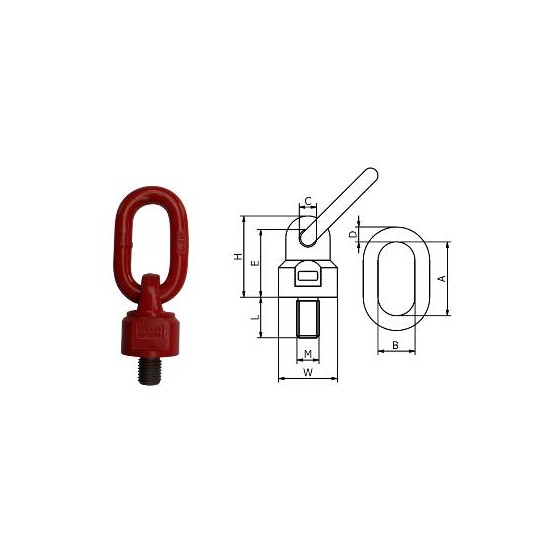 ŚRUBA Z UCHEM OBROTOWO UCHYLNYM WSI M24*30MM 3.15T 