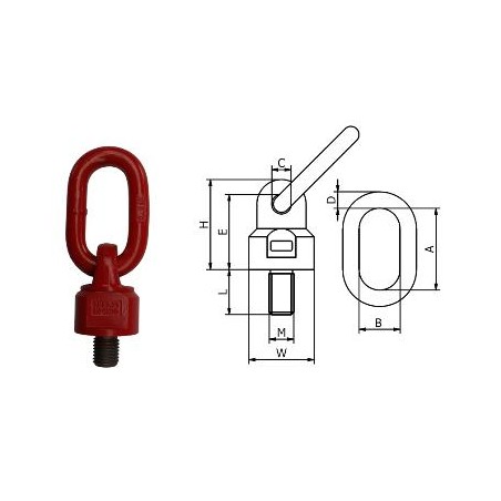 ŚRUBA Z UCHEM OBROTOWO UCHYLNYM WSI M24*30MM 3.15T 