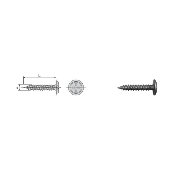 WKRĘT Z ŁBEM PODKŁADKOWYM FOSFATYZOWANY 4.2*25MM KG 