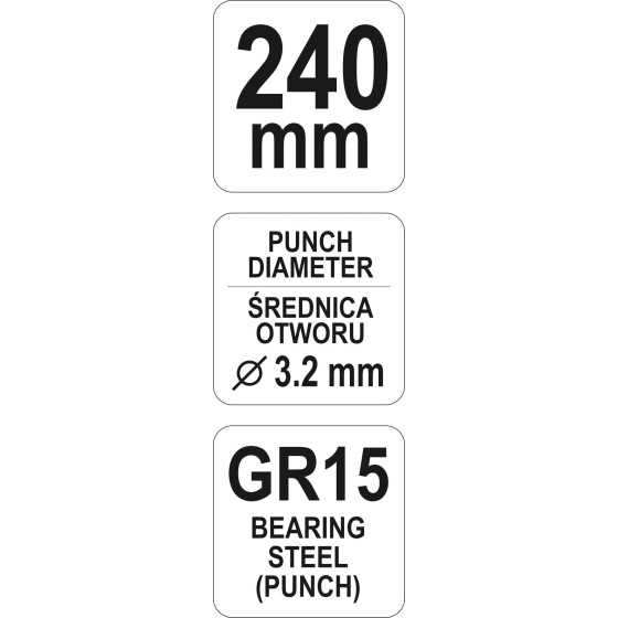 SZCZYPCE DO DZIURKOWANIA BLACH 240MM 