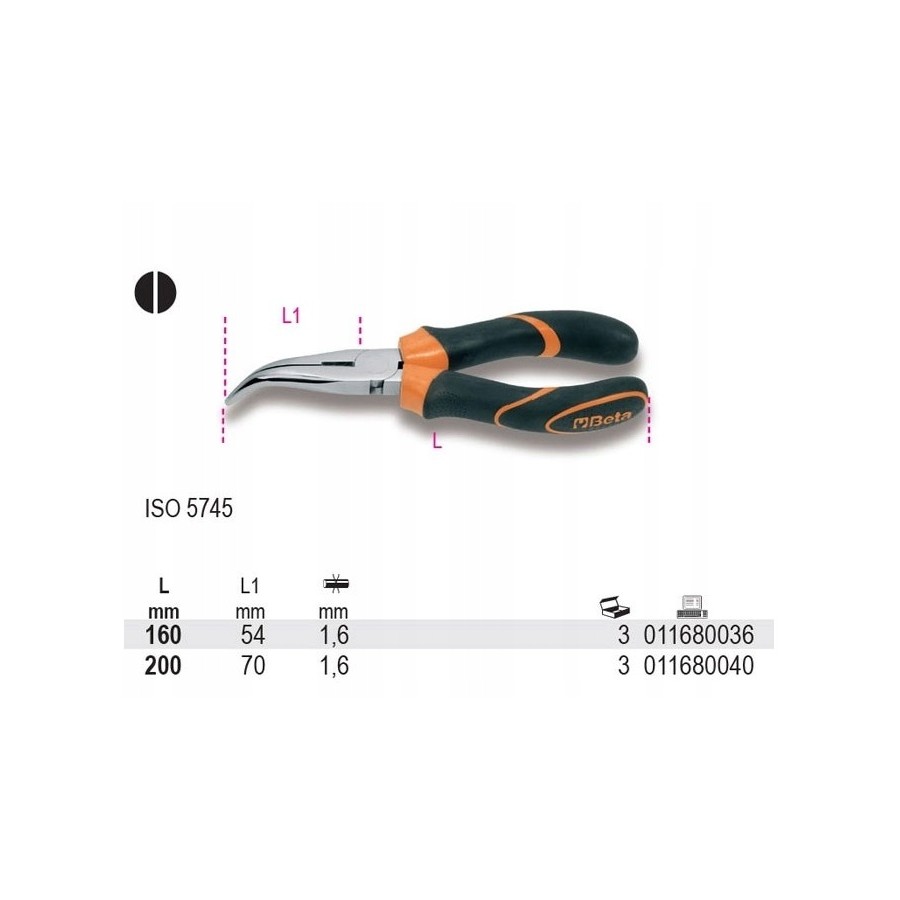 SZCZYPCE PÓŁOKRĄGŁE ODGIĘTE Q-TY BM160MM BLISTER - BE1168BMK/160.