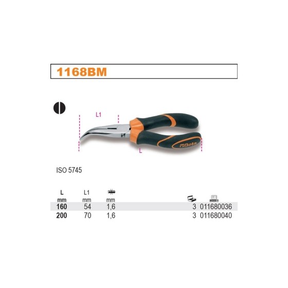 SZCZYPCE PÓŁOKRĄGŁE ODGIĘTE Q-TY BM160MM BLISTER - BE1168BMK/160.